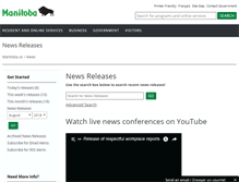 Tablet Screenshot of news.gov.mb.ca